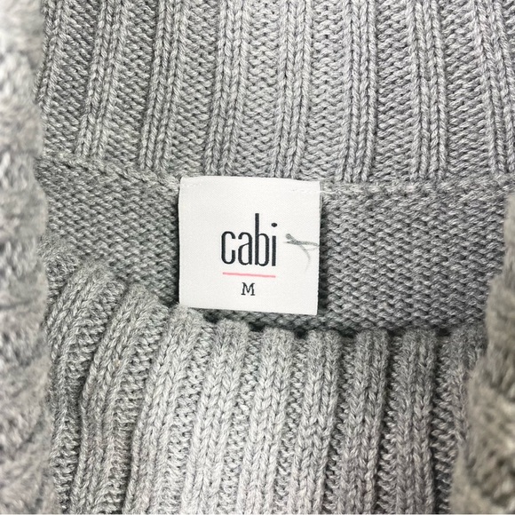 Cabi Women's Medium Eden Turtleneck Pullover Sweater Bell Statement Sleeves Gray - Picture 8 of 16